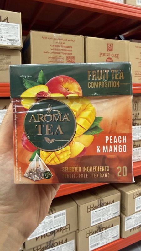 شاي فواكه عطري بنكهة الخوخ والمانجا من اروما تي Aroma Tea فيه 20كيس