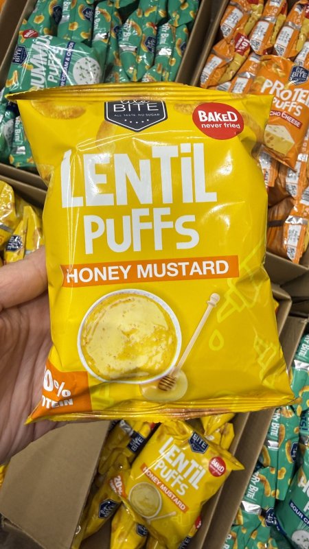 بمبا لايت بايت مخبوز بالفرن عالي البروتين بطعم المستردة والعسل وزنه 40غرام