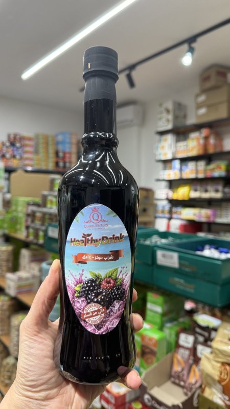 شراب مركز بطعم توت العليق خالي من السكر وخالي من السعرات الحرارية وزنها 1 لتر