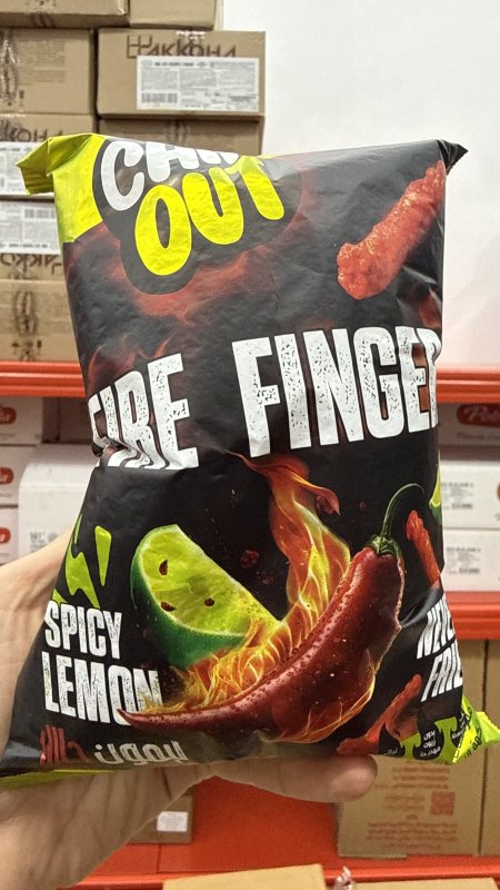 شيبس مقرمشات "فاير فينجرز" (Fire Fingers) من شيل آوت (Chill Out) بنكهة حار ليمون وزنه 60 غرام