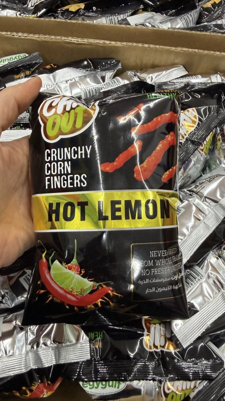 شيبس مقرمشات "فاير فينجرز" (Fire Fingers) من شيل آوت (Chill Out) بنكهة حار ليمون وزنه 60 غرام