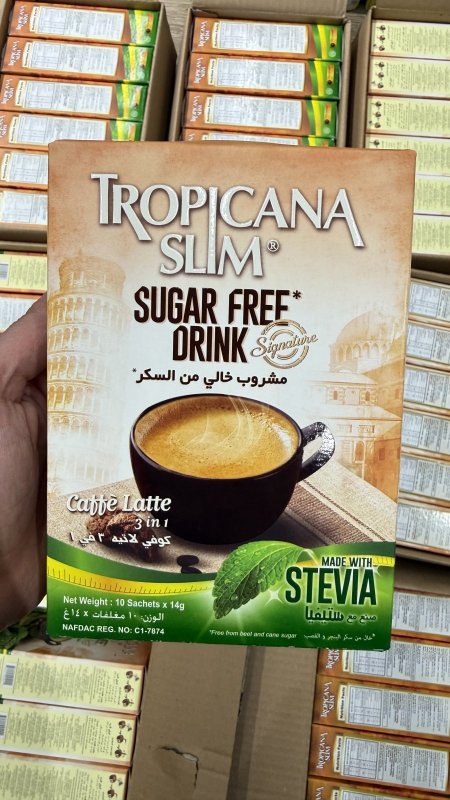 نسكافيه كوفي لاتيه تروبيكانا سليم دايت العلبة فيها 10 اكياس ✅