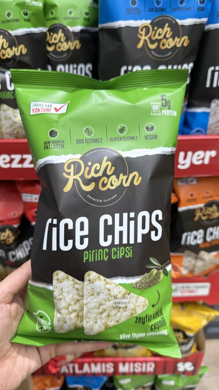 شيبس تورتيلا رايس كيك بنكهة الزيتون والزعتر وزنه 80 غرام