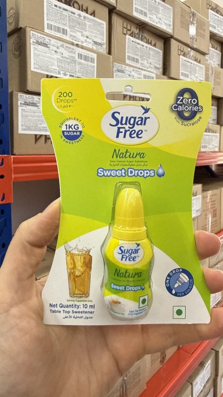 قطرات التحلية الخالية من السعرات الحرارية "شوجر فري ناتورا" (Sugar Free Natura Sweet Drops) 10مل 200 قطرة