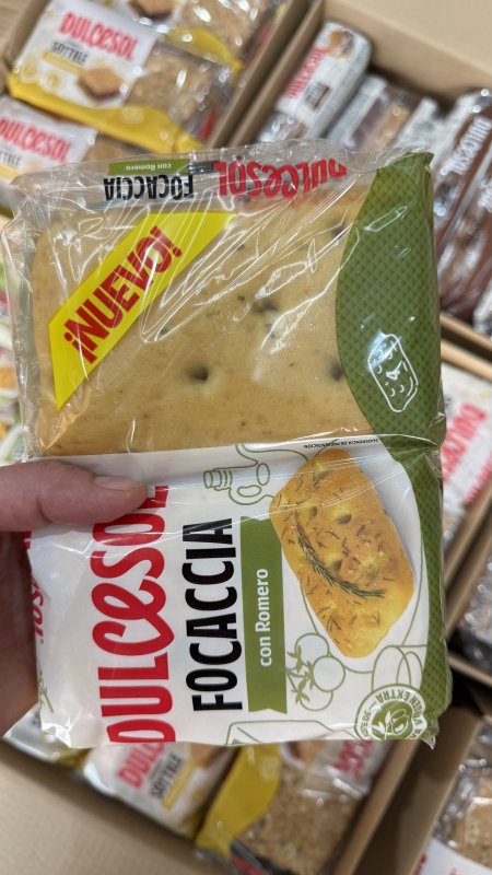 خبز فوكاتشيا بإكليل الجبل Dulcesol وزيت الزيتون البكر وزنه 210 غرام