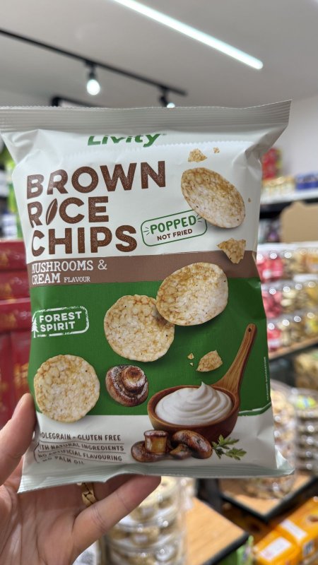 شيبس رايس كيك بنكهة الفطر صحي دايت مخبوز وزنه 60 غرام