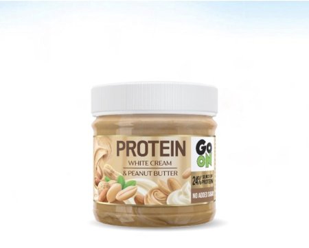 زبدة الفول السوداني المحمص والكريمة البيضاء فيها 24% بروتين بدون سكر وزنها 180غم