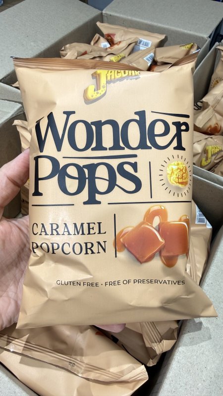 فشار بالكراميل "Wonder Pops" خالي من الجلوتين وزنه 70 غرام