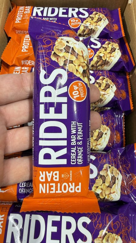 بروتين بار Riders بنكهة البرتقال والفول السوداني وزنه 50 غرام