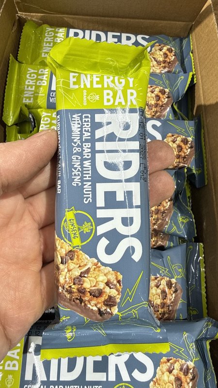 لوح طاقة Riders بالحبوب والمكسرات مع الفيتامينات والجينسنغ وزنه 40 غرام