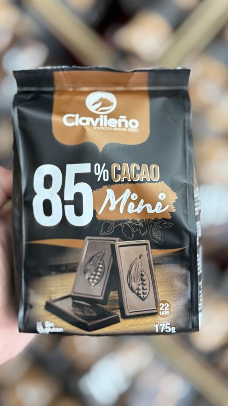 كيس شوكولاته ميني دارك اسباني 85٪كاكاو وخالي من السكر والجلوتين وزنه 175 غرام 🍫