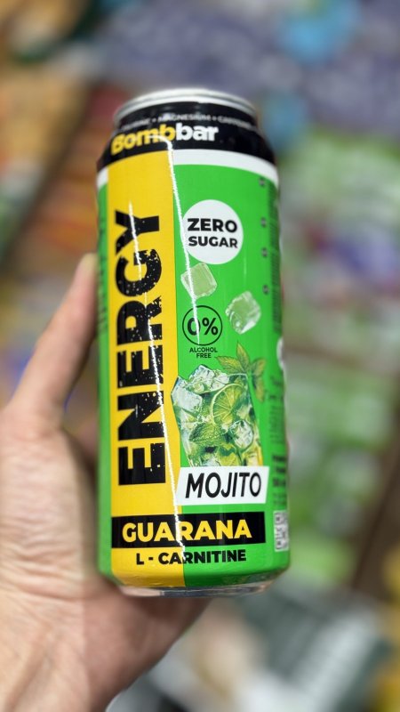 مشروب طاقة (GUARANA) الكارنتين بنكهة الموخيتو بدون سكر غني بالمغنيسيوم والكافيين والتورين وزنه 500 مل