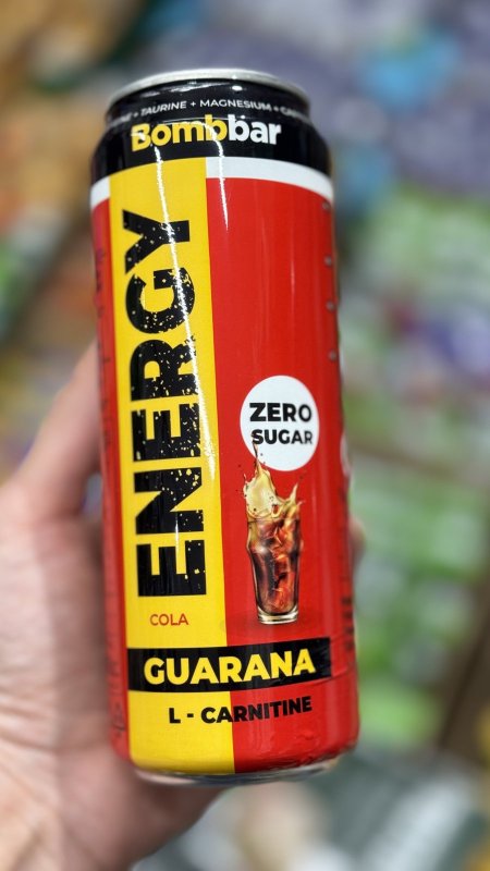 مشروب طاقة (GUARANA) الكارنتين بنكهة الكولا بدون سكر غني بالمغنيسيوم والكافيين والتورين وزنه 450 مل