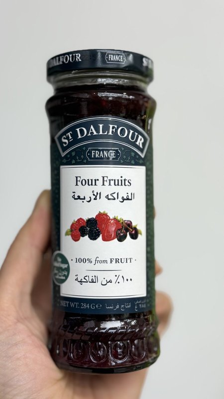 مربى الفواكه الاربعة Four Fruits طبيعي 100% خالي من السكر وزنه 284 غرام