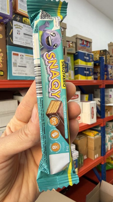 ويفر سناك فابرك بار بالوفل مغطى بالشوكولاتة وحشوة الكريمة بدون سكر خالي من الجلوتين 23غم