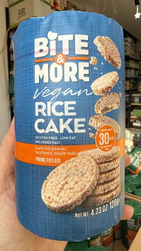 بديل الخبز الصحي رايس كيك Bite & More Vegan Rice Cake وزنه 120 غرام