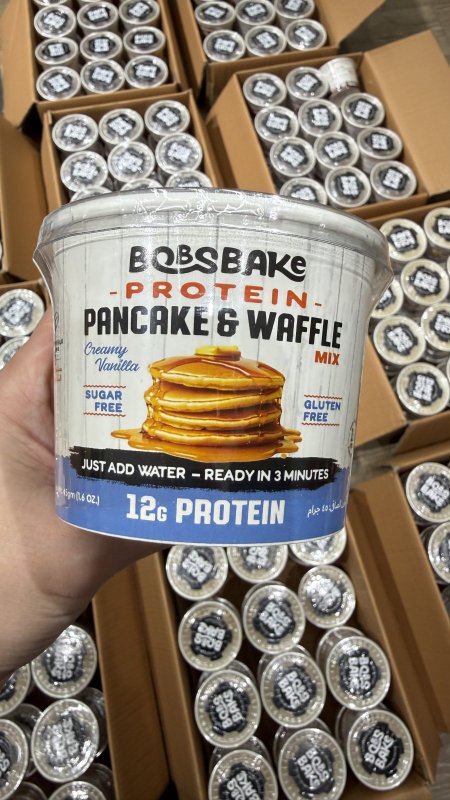 بان كيك ووافل بطعم الفانيلا عالي البروتين وخالي من السكر والجلوتين وزنها 45غرام