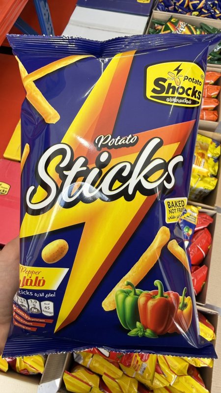 شيبس ستيكس عيدان الذرة والبطاطا بطعم فلفل حلو وزنه 70 غرام