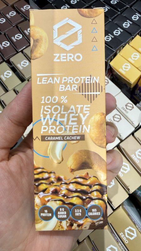 بروتين بار zero زيرو شوكولاته والكراميل والكاجو عالي البروتين وخالي من السكر وزنه 50غرام