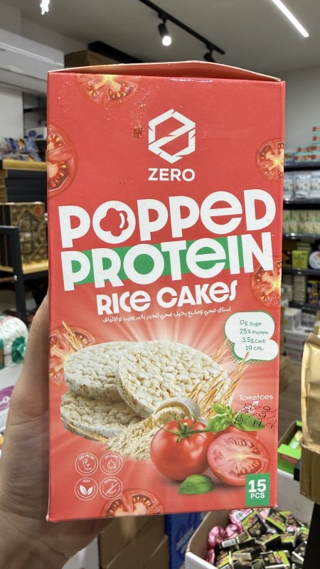 رايس كيك زيرو zero بنكهة الطماطم خالي من السكر والجلوتين فيه 15 قطعة