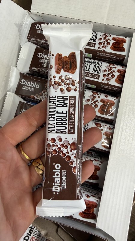 لوح شوكولاته ديابلو بابلي بار Bubble دايت وزنه ٣٠ غرام 🍫♥️