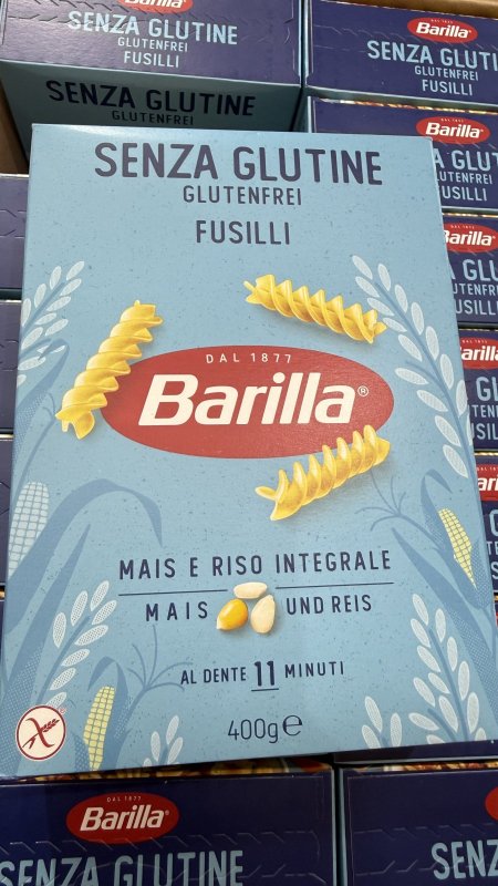 معكرونة باستا باريلا Barilla فوسيلي برغي الخالية من الجلوتين وزنها 400 غرام