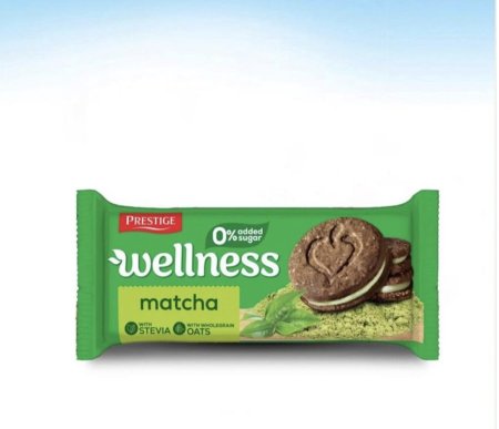 بسكويت ساندويش كوكيز (Wellness) مع كريمة الماتشا بدون سكر 103 غم