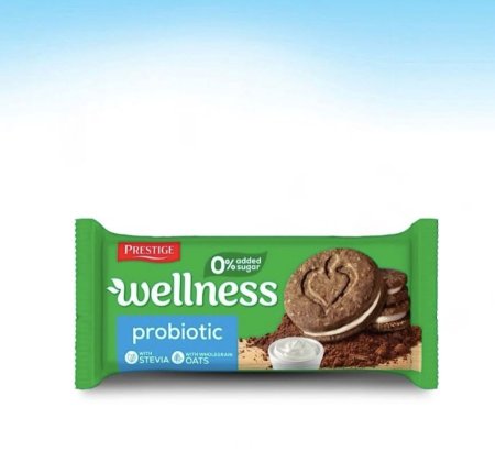 بسكويت ساندويش اوريو شوكولاته (Wellness) مع كريمة غني بالبروبيوتيك بدون سكر 103 غم