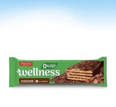 ويفر (Wellness) مغطى بالشوكولاتة وحشوة الشوكولاتة خالي من السكر وزنه 35غم
