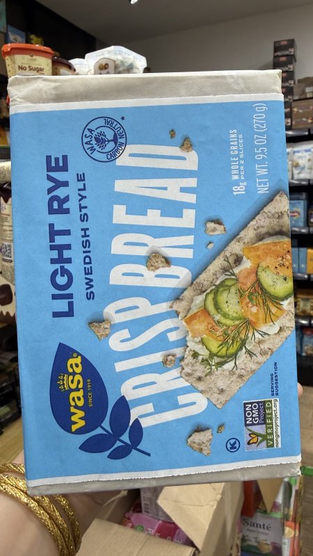 Wasa خبز سويدي مقرمش بالجاودار الخفيف (Wasa Light Rye Crispbread) وزنه 275غرام