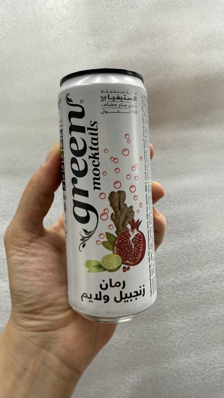 كولا جرين green دايت زيرو بطعم رمان زنجبيل لايم سعة 330 مل