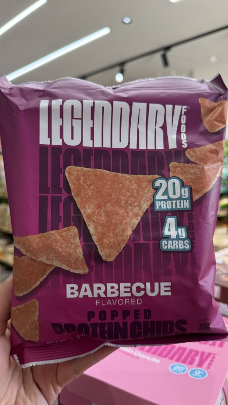 شيبس تورتيلا ليجندري Legendary بنكهة الباربكيو مخبوز بالفرن عالي البروتين خالي من الجلوتين وزنه 36 غرام