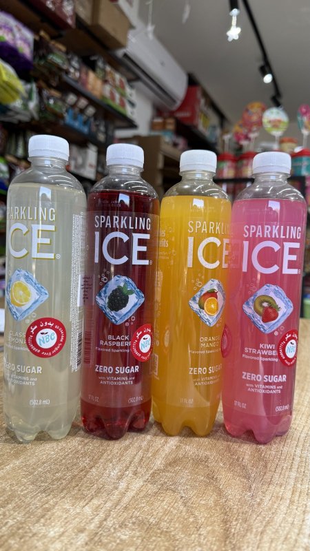 مشروب غازي زيرو سكر زيرو كالوري مياه فوارة منكهة من Sparkling Ice وزنها 508 مل