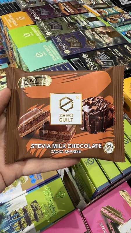شوكولاته حليب محشي كاكاو موس زيرو zero جليلت خالي من السكر والجلوتين وزنه 85 غرام