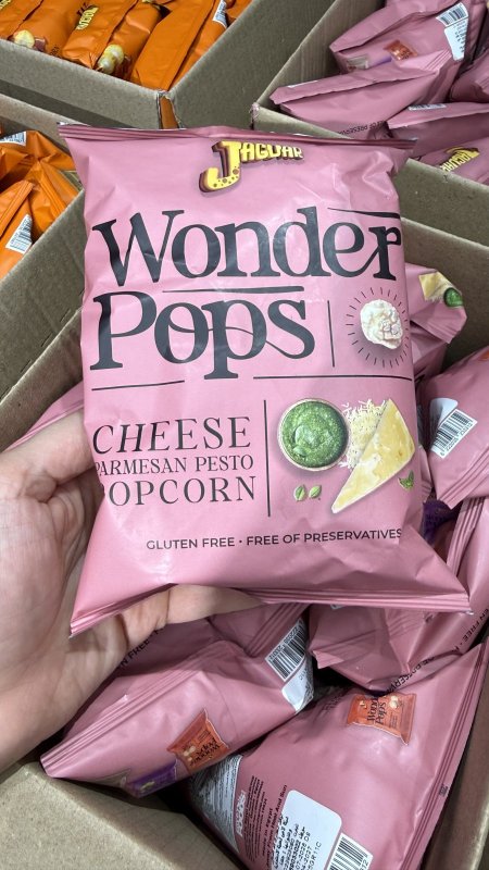 فشار بنكهة جبنة البارمزان والريحان "Wonder Pops" خالي من الجلوتين وزنه 70 غرام