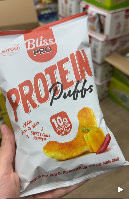 شيبس Bliss Pro بمبا عالي البروتين بطعم الحلو حار وزنه 50غرام