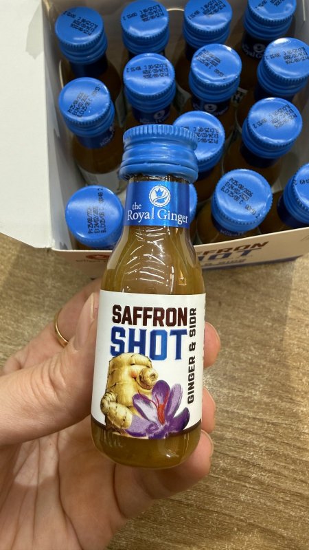 شوت الزعفران والزنجبيل وعسل السدر (Saffron Shot - Ginger & Sidr) من إنتاج شركة The Ginger People وزنها 30 مل