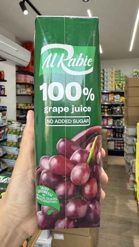 الربيع عصير عنب بدون سكر مضاف وزنها 1لتر