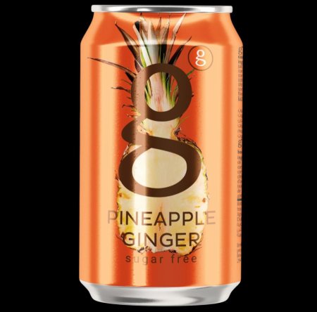 مشروب غازي g بطعم اناناس و زنجبيل دايت بدون سكر سعته 300مل