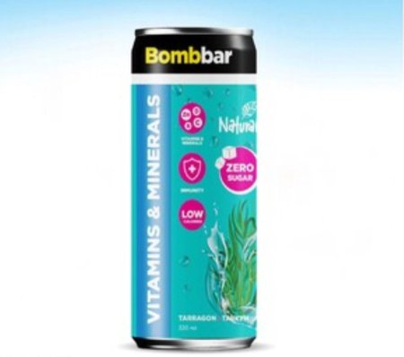 مشروب غازي (Bombar) بطعم الليمون والطرخون مدعم بالفيتامينات والمعادن بدون سكر 330مل