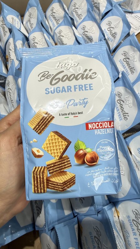 Lago قطع ويفر محشي بالشوكولاته – بدون سكر مضاف وزنه 125غرام